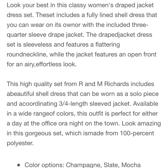 R & M Richards Lurex Draped Jacket Dress Set - Picture 5 of 6